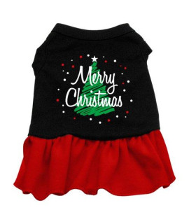 Mirage Pet Products 20-Inch Scribble Merry Christmas Screen Print Dress, 3X-Large, Black with Red