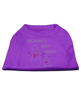 Mirage Pet Snowmans Best Friend Rhinestone Shirt Purple XLarge - 16