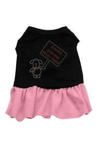 Mirage Pet Products Santa Stop Here Rhinestone 12-Inch Pet Dress, Medium, Black with Pink