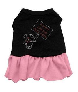 Mirage Pet Products Santa Stop Here Rhinestone 12-Inch Pet Dress, Medium, Black with Pink