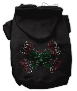 Mirage Pet Products 20-Inch Candy Cane Crossbones Rhinestone Hoodie, 3X-Large, Black