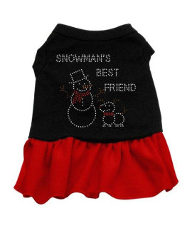 Mirage Pet Products Snowmans Best Friend Rhinestone 16-Inch Pet Dress, X-Large, Black with Red