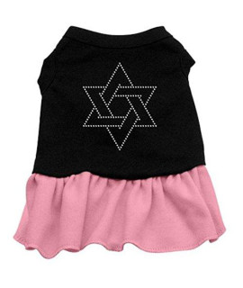 Mirage Pet Products Star of David Rhinestone 10-Inch Pet Dress, Small, Black with Pink