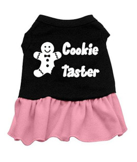 Mirage Pet Products 14-Inch Cookie Taster Screen Print Dress, Large, Black with Pink