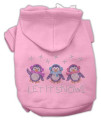 Mirage Pet Products 18-Inch Let it Snow Penguins Rhinestone Hoodie, XX-Large, Pink