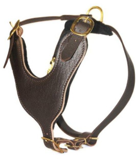 Dean and Tyler Basic Solid Brass Hardware Leather Dog Harness with Handle Brown Large Fits girth Size: 31-Inch to 41-Inch