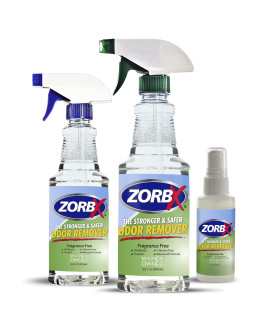 ZORBX Unscented Multipurpose Odor Eliminator Value Pack - Used in Hospitals & Healthcare Facilities Advanced Trusted Formula Perfect Bundle to get Rid of Unpleasant Odors (2 Oz + 16 Oz + 32 Oz)