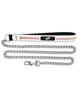 MLB Chicago White Sox Baseball Leather Chain Leash, 2.5 mm