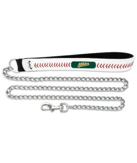 MLB Oakland Athletics Baseball Leather Chain Leash, 3.5 mm