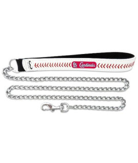 MLB St. Louis Cardinals Baseball Leather Chain Leash, 2.5 mm