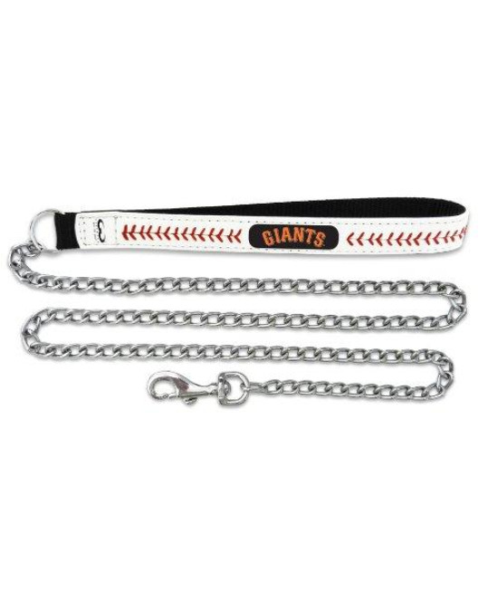 MLB San Francisco Giants Baseball Leather Chain Leash, 2.5 mm
