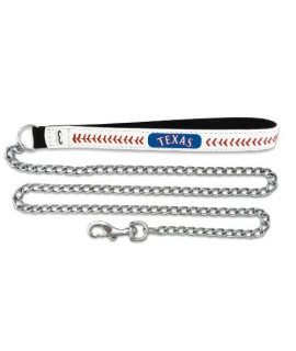 MLB Texas Rangers Baseball Leather Chain Leash, 2.5 mm