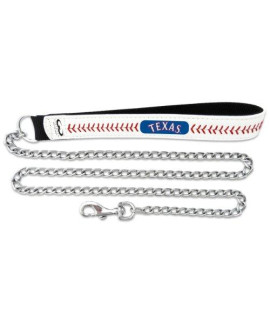 MLB Texas Rangers Baseball Leather Chain Leash, 3.5 mm