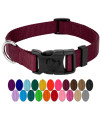 country Brook Petz - 30+ Vibrant colors - American Made Deluxe Nylon Dog collar with Buckle (Small, 34 Inch Wide, Burgundy)