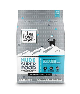 I and love and you Nude Dry Cat Food - Grain Free Limited Ingredient Kibble, Whitefish + Chicken, 5-Pound Bag
