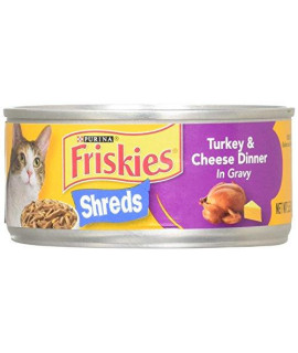 Friskies Savory Shreds Turkey and Cheese Wet Cat Food (5.5-oz can, case of 24)