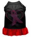 Mirage Pet Products 57-05 LGBKPK 14 Pink Ribbon Rhinestone Dress Black with Light Pink, Large