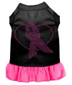 Mirage Pet Products 57-05 LGBKPK 14 Pink Ribbon Rhinestone Dress Black with Light Pink, Large