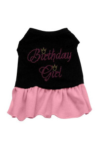 Mirage Pet Products 57-03 SMBKPK 10 Birthday Girl Rhinestone Dresses Black with Light Pink, Small