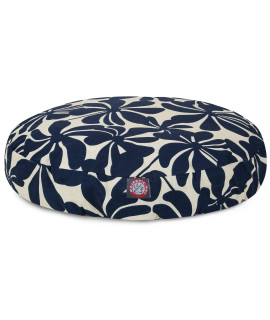 Navy Blue Plantation Large Round Indoor Outdoor Pet Dog Bed With Removable Washable cover By Majestic Pet Products