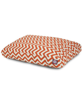 Burnt Orange chevron Medium Rectangle Indoor Outdoor Pet Dog Bed With Removable Washable cover By Majestic Pet Products