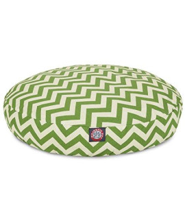 Sage chevron Medium Round Indoor Outdoor Pet Dog Bed With Removable Washable cover By Majestic Pet Products