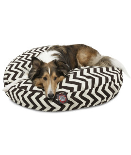 chocolate chevron Medium Round Indoor Outdoor Pet Dog Bed With Removable Washable cover By Majestic Pet Products