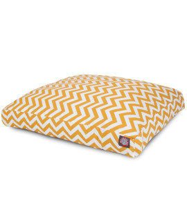 Yellow chevron Medium Rectangle Indoor Outdoor Pet Dog Bed With Removable Washable cover By Majestic Pet Products