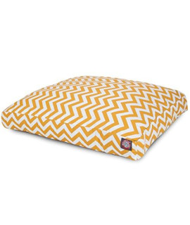 Yellow chevron Large Rectangle Indoor Outdoor Pet Dog Bed With Removable Washable cover By Majestic Pet Products