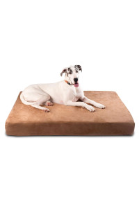 Big Barker Sleek Orthopedic Dog Bed - 7A Dog Sofa Bed for Large Dogs wWashable Microsuede cover - Sleek Elevated Dog Bed Made in The USA w 10-Year Warranty (Sleek, giant, Khaki)