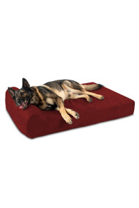Big Barker 7 Pillow Top Orthopedic Dog Bed - XL Size - 52 X 36 X 7 - Burgundy - For Large and Extra Large Breed Dogs (Headrest Edition)