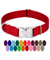 country Brook Design - Vibrant 25+ color Selection - Premium Nylon Dog collar with Metal Buckle (Medium, 34 Inch, Red)