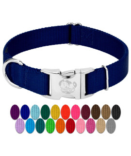 country Brook Design - Vibrant 30+ color Selection - Premium Nylon Dog collar with Metal Buckle (Extra Large, 1 Inch, Royal Blue)