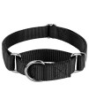 Country Brook Petz - Martingale Heavyduty Nylon Dog Collar (Large, 1 Inch Wide, Black)