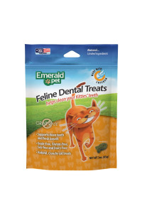 Feline Dental Treats - Tasty and Crunchy Cat Dental Treats Grain Free - Natural Dental Treats to Clean Cat Teeth, Freshen Cat Breath, and Reduce Plaque and Tartar Buildup - Chicken Treats, 3 oz