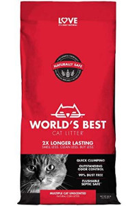 Worlds Best Cat Litter, Clumping Litter Formula for Multiple Cats, 28-Pounds