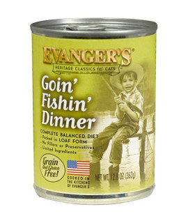 Evangers Heritage Classics Goin Fishin Dinner for Cats - 12, 12.8 oz cans