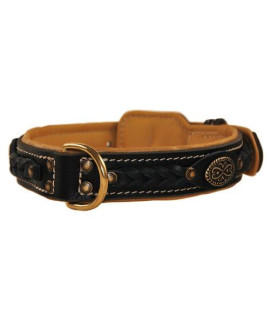 Dean And Tyler Deans Legend Dog Collar With Brown Padding And Brass Hardware Black Size 26-Inch By 1-12-Inch Fits Neck 24-Inch To 28-Inch