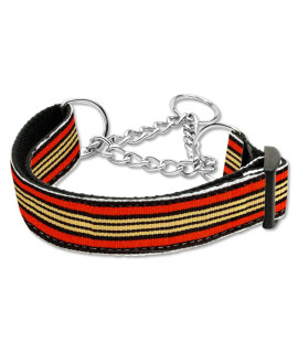 Mirage Pet Products Martingale Preppy Stripes Nylon Ribbon collars Large OrangeKhaki