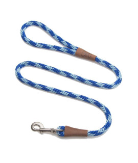 Mendota Pet Snap Leash - British-Style Braided Dog Lead, Made in The USA - Sapphire, 12 in x 4 ft - for Large Breeds