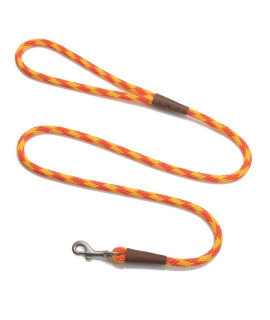 Mendota Pet Snap Leash - British-Style Braided Dog Lead, Made in The USA - Amber, 12 in x 4 ft - for Large Breeds