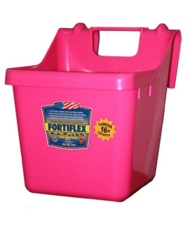 Fortiflex Hook Over Fence Feeder for Dogscats and Horses 16-Quart Hot Pink