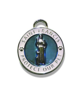 Luxepets Pet Collar Charm, Saint Francis of Assisi, Small, Blue