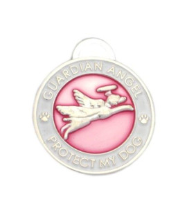 Luxepets Pet Collar Charm, Guardian Angel Dog, Pink