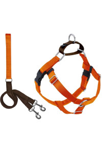 2 Hounds Design Freedom No Pull Dog Harness | Adjustable Gentle Comfortable Control for Easy Dog Walking |for Small Medium and Large Dogs | Made in USA | Leash Included | 1" LG Rust