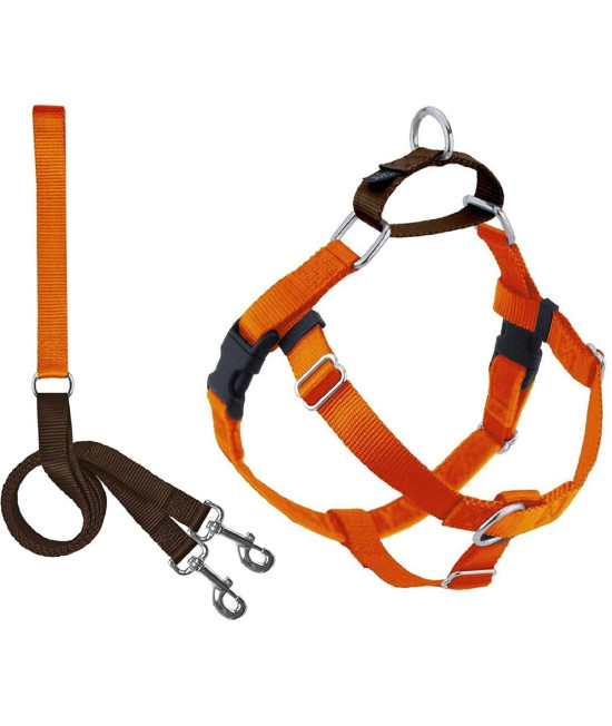 2 Hounds Design Freedom No Pull Dog Harness | Adjustable Gentle Comfortable Control for Easy Dog Walking |for Small Medium and Large Dogs | Made in USA | Leash Included | 1" LG Rust
