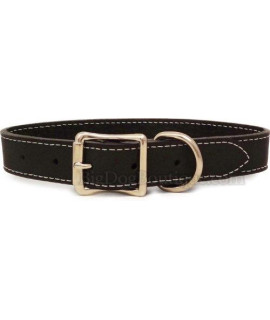 Luxury Italian Leather Tuscany Dog collar - Black - 14
