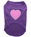 Mirage Pet Products Pink Swiss Dot Heart Screen Print Shirt X-Large Purple