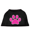 Mirage Pet Products Pink Swiss Dot Paw Screen Print Shirt X-Large Black