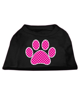 Mirage Pet Products Pink Swiss Dot Paw Screen Print Shirt X-Large Black